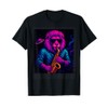 Lion Playing Saxophone Outer Space Vaporwave Jazz Galaxy T-Shirt