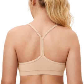 MOMANDA Women's Nursing Bras Support Nursing Sports Bra Y Back Racerback Breastfeeding Maternity Padded Workout Yoga Beige Large