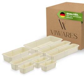 Viwares Minimax Organizer Set – 8-teiliges Schubladen Ordnungssystem aus Kunststoff – stapelbare Aufbewahrungsboxen für Schminke, Werkzeug, Büro, Kleinteile – Organizer für Haushalt & Werkstatt