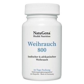 NatuGena Frankincense 800 African Frankincense Extract, Indian Frankincense Extract, Two High Quality Boswellia Extracts, 120 Capsules (2 Month Pack)
