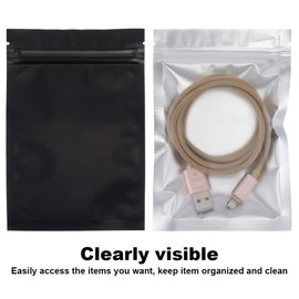 100 Pieces Resealable Mylar Bags Smell Proof Bags Durable Matte Black Packaging Bags Aluminum Foil Pouch for Party Favor Food Storage (3.3 * 5.1 Inches)