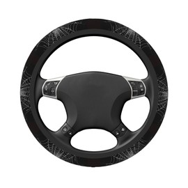 Gothic Spider and Web Steering Wheel Covers,Anti Slip Sweat Absorption Elasticity Car Accessories Steering Wheel Protector Universal 15 Inch for SUV Sedan Vans Trucks