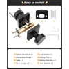Gobrico Matte Black Privacy Door Knobs with Square Rosette(3 Pack),