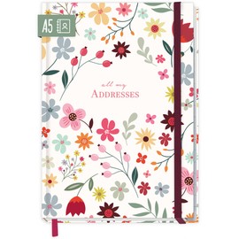 paper&you® Address Book A5 with A-Z Index [Wild Flower] Book for Contacts, Birthdays & Passwords - Sustainable & Climate Friendly
