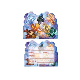 20 Pcs Wings of Fire Birthday Party Invitation Cards for Kids Birthday Party Supplies