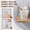 VZZNN Fabric Wall Cubicle Shelf with Hooks (11.8' Wooden), Office