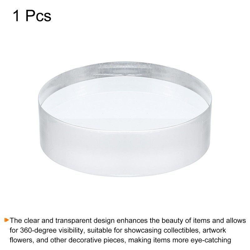 MECCANIXITY Acrylic Display Stand Base 4x1.2 Inch Solid Clear Cylinder