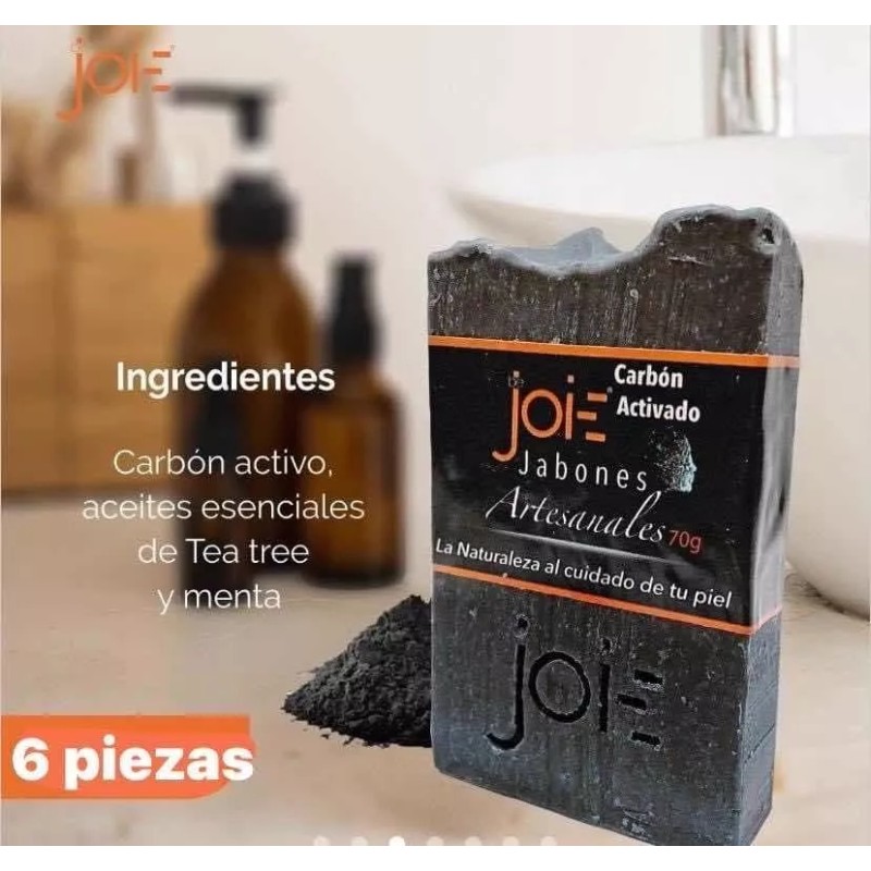 Be Joie Paquete (6) Jabón Artesanal Vegano De Carbón Activado