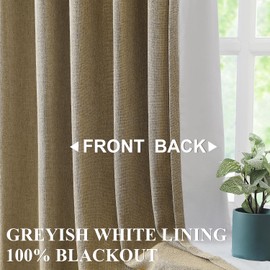 Vision Home Brown Pinch Pleated Full Blackout Curtains Linen Blended Room Darkening Window Curtains 84 inch for Living Room Bedroom Thermal Insulated Pinch Pleat Drapes with Hooks 2 Panel 40" Wx84 L
