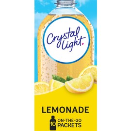 Crystal Light Lemonade Naturally Flavored Powdered Drink Mix, 10 ct On-the-Go-Packets