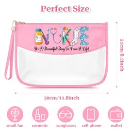 Nurse Appreciation Gifts Makeup Bag for Women Funny Nursing Graduation Gifts for Daughter Friends Clear Cosmetic Bag Christmas Birthday Nurse's Day Week Thank You for Nurse Zipper Toiletry Pouch