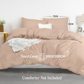 Utopia Bedding Utopia Bedding Duvet Cover Double - Soft Microfibre Polyester Duvet Cover with Pillow cases - Bedding Quilt Cover Set (Beige)