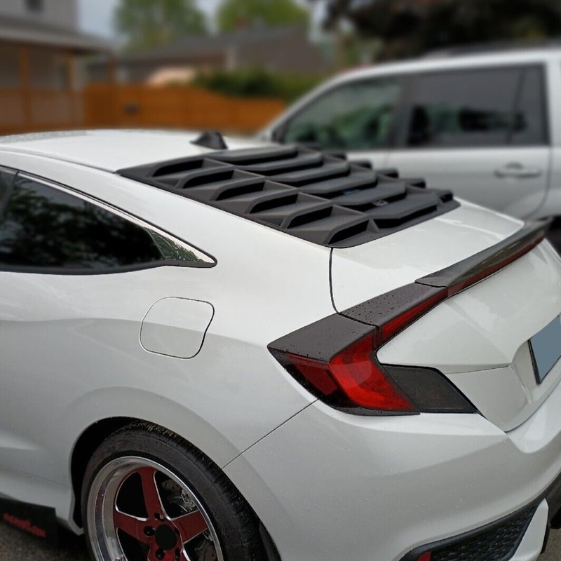 KUAFU Rear Window Louver Compatible with 2016-2020 Honda Civic 2-Door