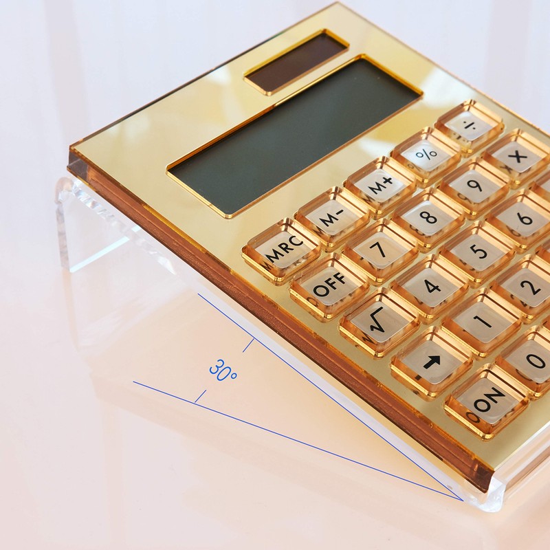 EXPUTRAN Acrylic Calculator with Stand, Battery and Solar Hybrid Powered