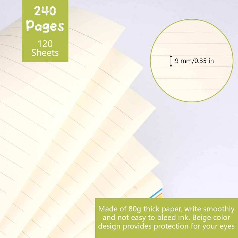 Tikplus A5 Notebook with Dividers, Notebook with Tabs, Spiral Notepad