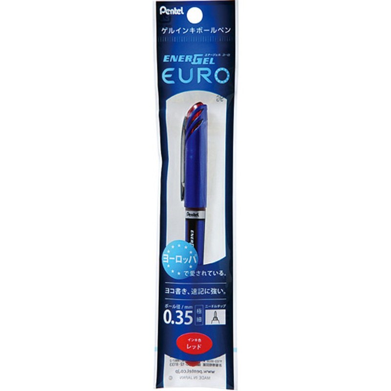Pentel Gel Ink Ballpoint Pen EnerGel Euro 0.35mm Blue Barrel