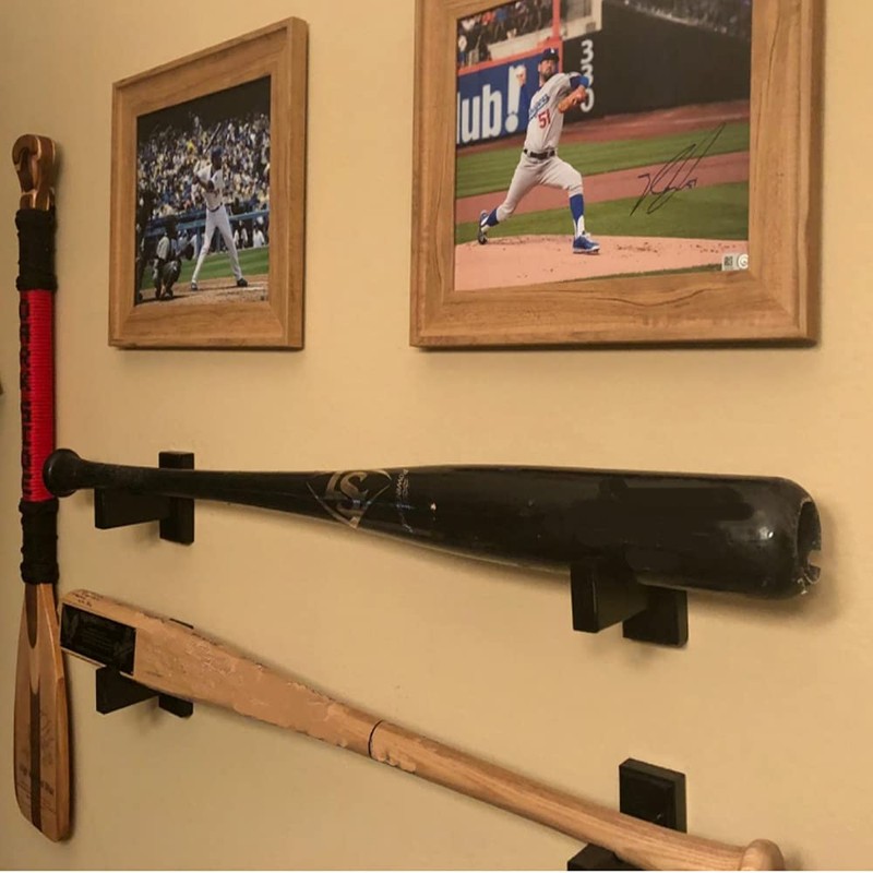 Baseball Bat Display Wall Mount Holder,Solid Wood Baseball Bat Rack