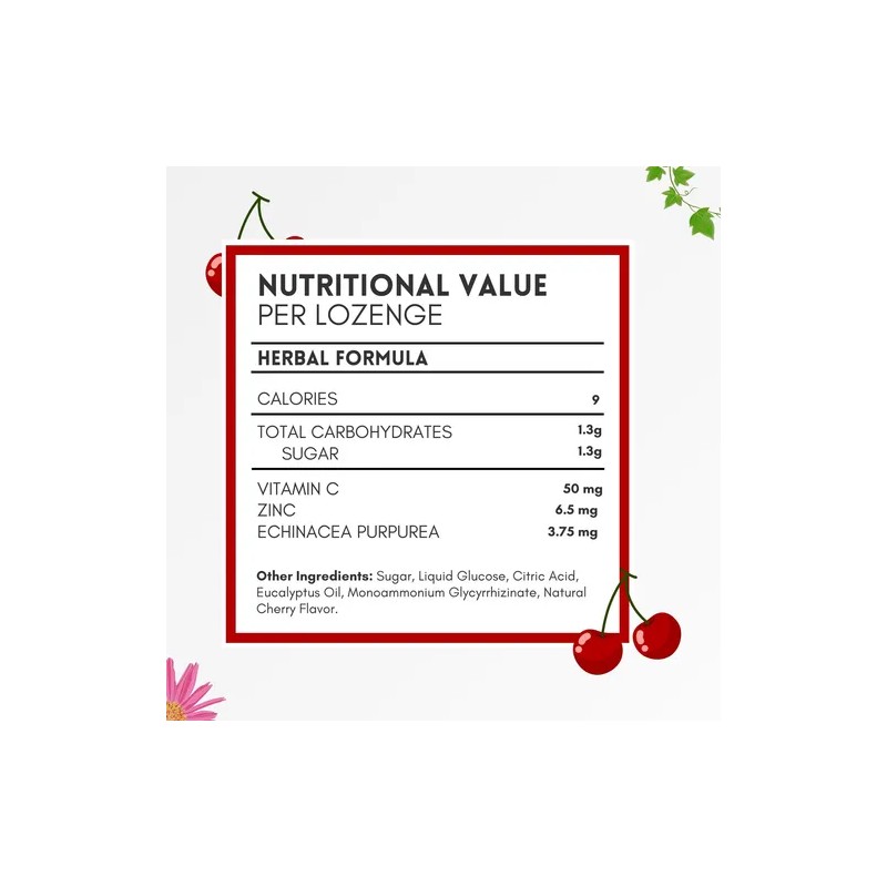 Herbion Pastillas Zinc Equincea Vitamina C Sabor Cereza 125 Na