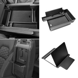 HGWEI 2Pcs Center Console Organizer Compatible with Nissan Pathfinder 2022-2025 And Hidden Organizer Box Accessories Secret Compartment Armrest Hidden Storage Insert Tray, Black
