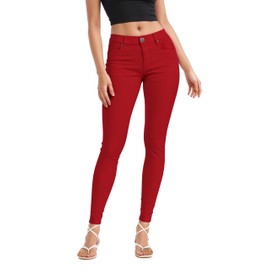 Hybrid & Company Women's Butt Lift Stretch Denim Jeans P37385SK N2 RED 11 Long