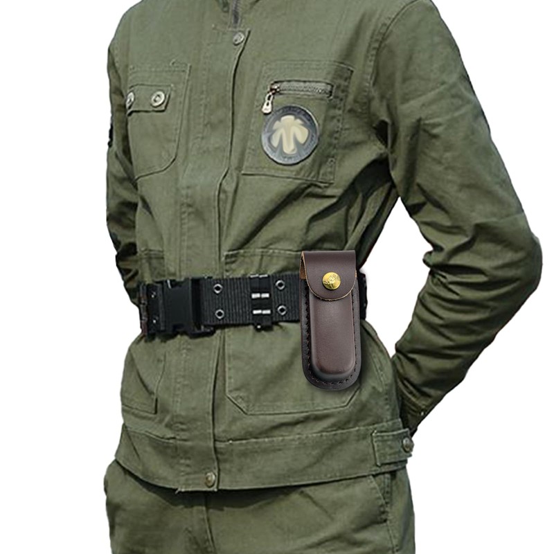 Jagd Leder Messerscheide Scheidenbeutel Holster Klappmesser Messer Mantel Leder Halter
