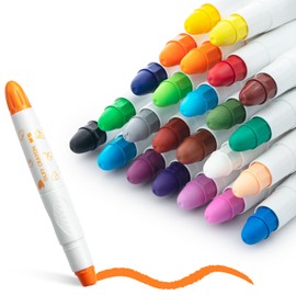 M&G 24 Colors Upgraded Food-grade Paint Sticks, Tempera paint sticks for kids and student, Washable paint, Non- Toxic, Super Quick Drying, Art Gifts for Your Kids and Artists