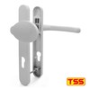 TSS White UPVC Door Handle Pair Set, Sprung, 92mm PZ
