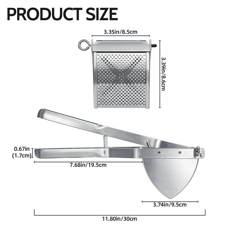 Potato Ricer, Stainless Steel Potato Masher for Commercial and Home