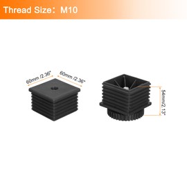 uxcell 4-Pack Black Plastic Round Furniture Levelers, Screw-In, 60x60x54mm (2.4x2.4x2.13 inches), Heavy Duty for Tables, Chairs, TV Cabinets, Sofas, Wardrobes, Fitness Equipment