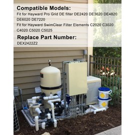 DEX2422Z2 Filter Seal Fit for Hayward Pool Filter Pro-Grid DE and Swim Clear Cartridge, 0.4625" Metal Reinforced O-Ring Seal Fit for DE2420 DE3620 DE4820 DE6020 DE7220, Pool Filter Seal Parts, 1 PCS