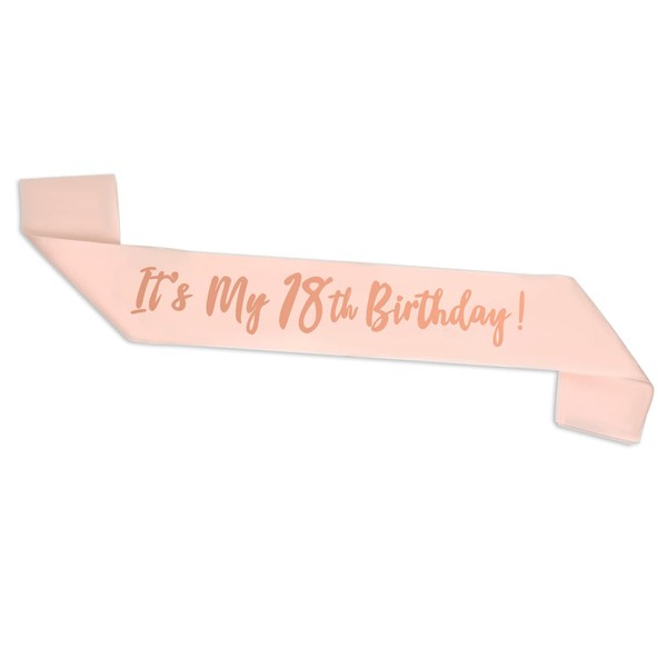 ALLY-MAGIC Rose Gold 18th Birthday Sash, 18th Birthday Sash for 18th Birthday Gift Her Girl Party Accessories Y4-18SRJD