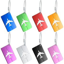 8 Piezas Etiquetas para Equipaje Tag Maleta Viaje Identificador de Maletas de Viaje Tags para Maletas Etiqueta de Maleta Etiquetas Equipaje Viaje Etiquetas Maletas Aluminio Identificador Maletas Viaje