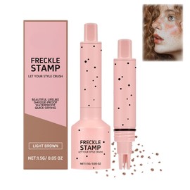 Freckle Stamp Pen,Natural Looking Lifelike Freckle Makeup Pen,Waterproof Long-lasting Facial Spots Fake Freckles Stamps for Sunkissed Makeup,Suitable for Cold and Warm SkinTones（Light Brown）