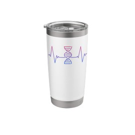 DNA Nucleic Acids Molecule Heartbeat ECG Pulse Biotech Stainless Steel Insulated Tumbler
