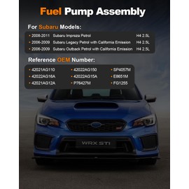 VANBOL Electric Fuel Pump Assembly Compatible with 2008-2011 Subaru Impreza, 2006-2009 Legacy, 06-09 Outback H4 2.5L GAS Replace E8651M 42021AG12A 42022AG150 VANBOL0186 with Sending Unit
