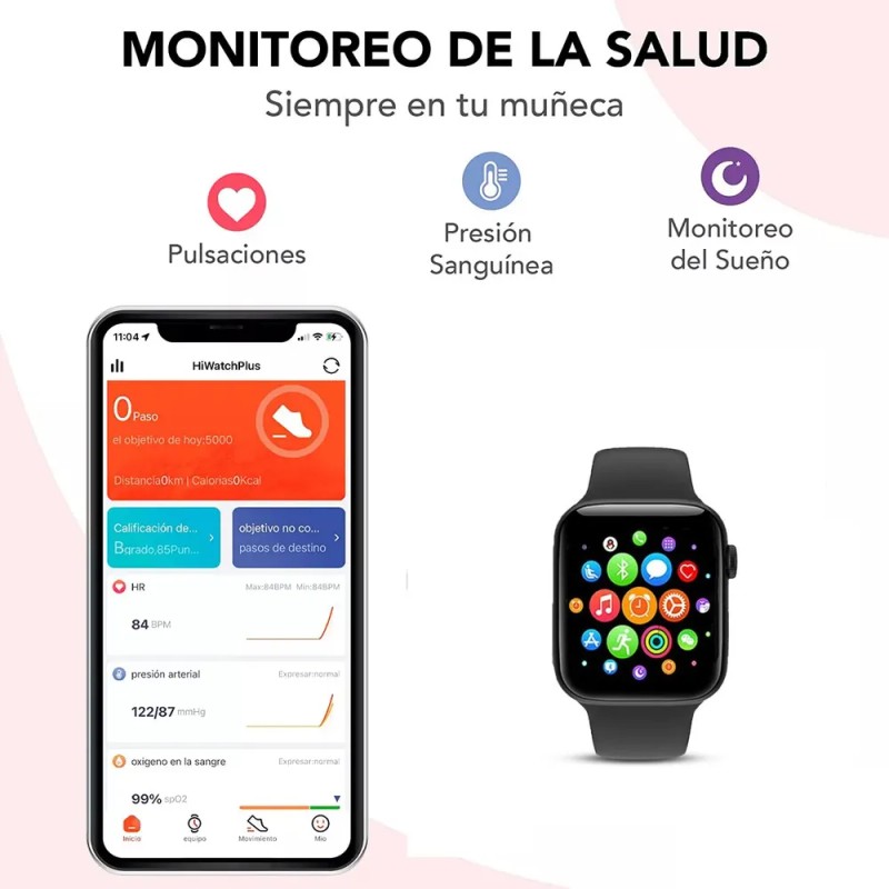Reloj Inteligente T500 Ultimate Smartwatch Para Mujer Y Hombre Con