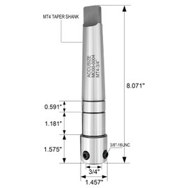 Accusize Industrial Tools Magnetic Drill Annular Cutter Arbor Mt4 to 3/4'' Weldon Shank, Mc00-0004