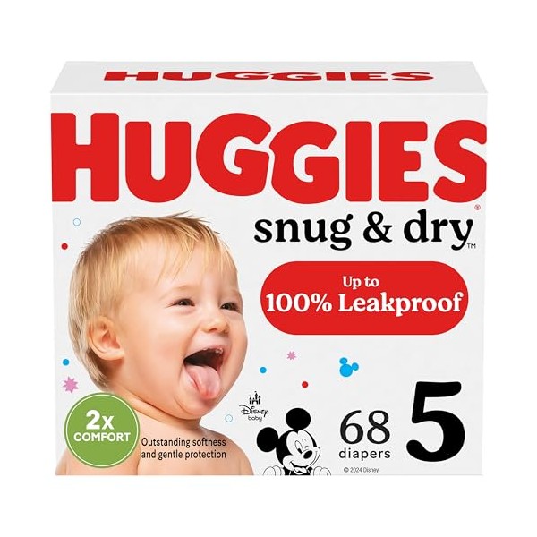 HUGGIES Huggies Size 5 Diapers, Snug & Dry Baby Diapers,
