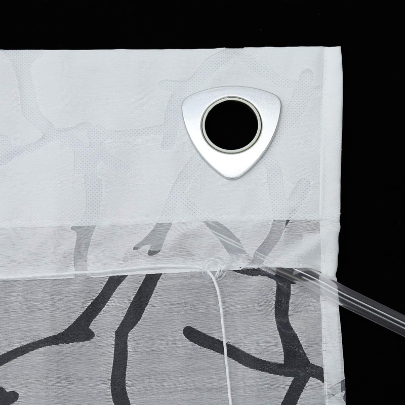 ESLIR Roman Blind with U-hooks Kitchen Roman Curtains Semi-transparent Eyelet