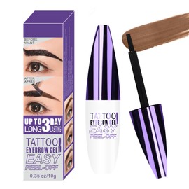 Peel Off Eyebrow Tint, Easy Peel Eyebrow Tattoo Gel, Water and Sweat Resistant, Lasts up to 3 Days, Suitable for All Skin Types,01#(Brown)