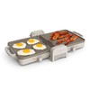Bella 10"x 20" Ceramic Fold-n-Store Dual Temp Griddle, Fits-anywhere Kitchenware,