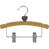 10 inch Baby Wooden Hanger with Clips 25 Pack, Kids