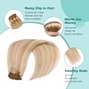 VINBAO Clip in Extensions Human Hair, Balayage Mixed Bleach Blonde