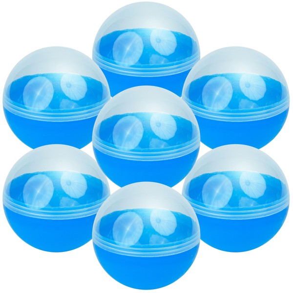 Entervending Capsule Vending Machine Translucent-Blue Round Capsules Empty 7 pcs
