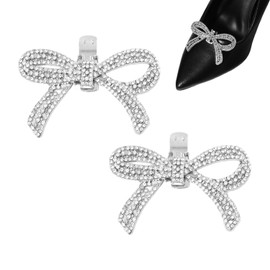 OAAO 2PCS Shoe Clip Bows, Fashion Shoe Decoration Accessories, Removable Rhinestone Shoe Accessories for Women, Shoe Accessories, Bow Shoe Buckle