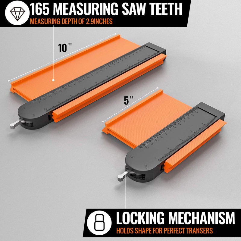 Contour Gauge Duplicator with Lock, 2 Pack Widen Shape Contour