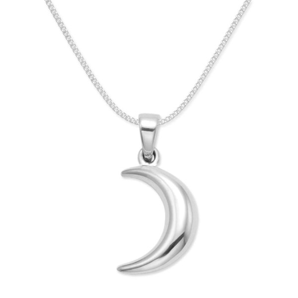 Sterling Silver Moon Necklace on silver chain - silver moon