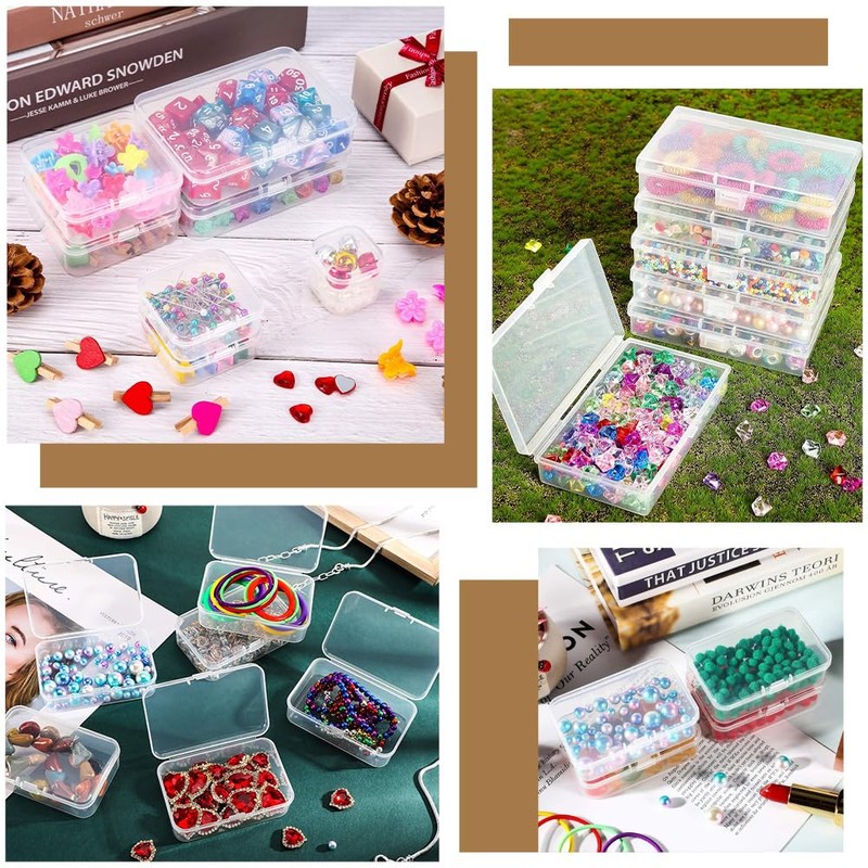 Lighterday Rectangular Plastic Box with Lids in Mixed Sizes, Pack