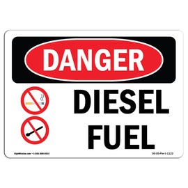 OSHA Danger Sign - Diesel Fuel | Decal | Protect Your Business, Construction Site, Warehouse & Shop Area | Made in The USA