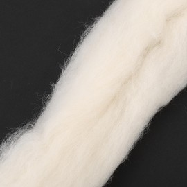 TEHAUX Needle Felting Wool, Natural White Wool Roving Yarn for Needle Felting, 200g Soft Fiber for DIY Crafts, Spinning, Weaving, Doll Making